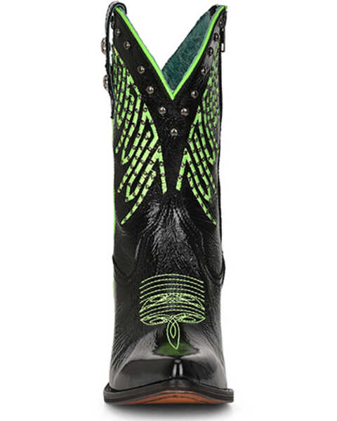 Image #3 - Corral Women's Fluorescent Embroidered and Studded Western Boots - Pointed Toe, Black, hi-res