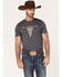 Image #1 - Cody James Men's Bull Skull Printed Graphic Short Sleeve T-Shirt , Grey, hi-res
