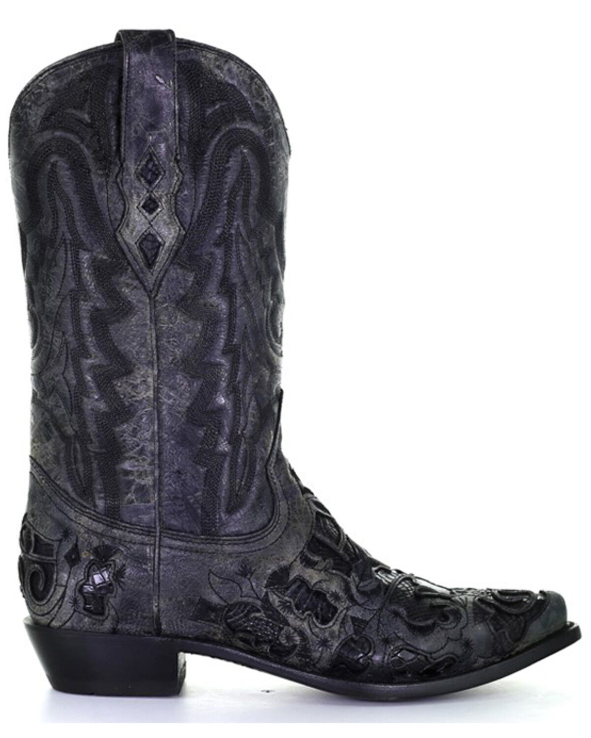 Image #2 - Corral Men's Exotic Alligator Western Boots - Snip Toe, Black, hi-res