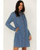 Wrangler Women's Denim Long Sleeve Western Dress, Blue, hi-res