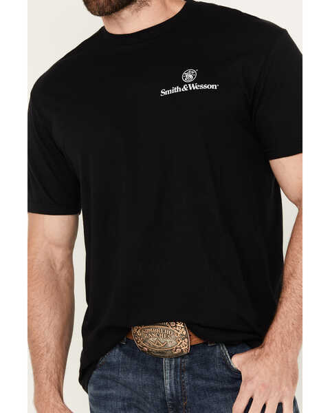 Smith & Wesson Men's USA Flag Label Short Sleeve Graphic T-Shirt, Black, hi-res