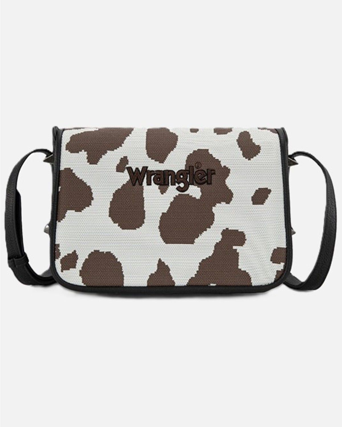 Wrangler Women's Cow Print Crossbody Bag, Black, hi-res