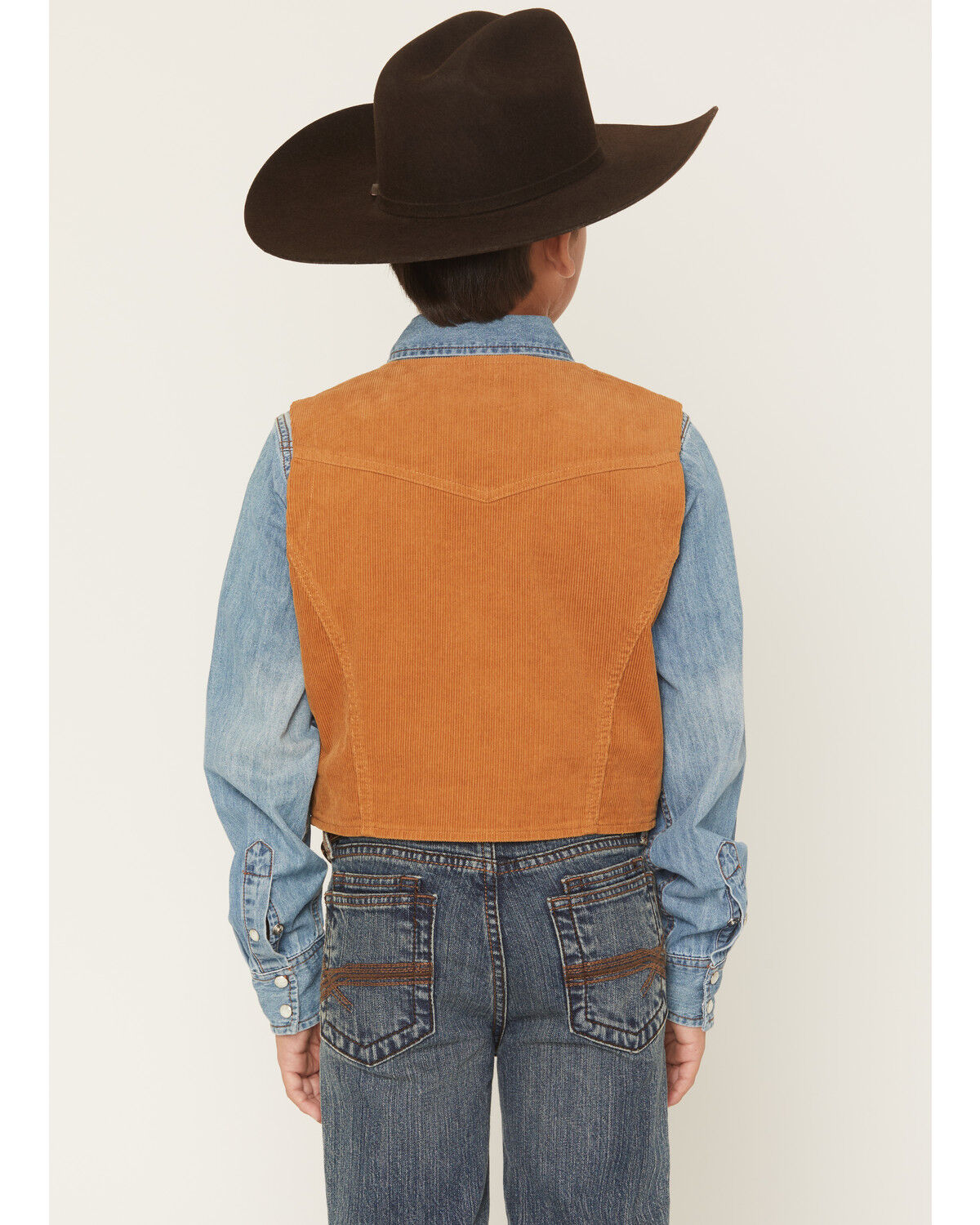 Image #4 - Cody James Boys' William Corduroy Western Vest, Tan, hi-res
