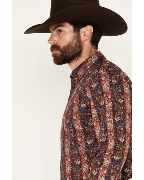 Image #2 - Cody James Men's Decoy Paisley Print Long Sleeve Stretch Button-Down Western Shirt - Big, Tan, hi-res