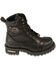 Image #2 - Milwaukee Leather Men's 8" Classic Logger Boots - Round Toe, Black, hi-res