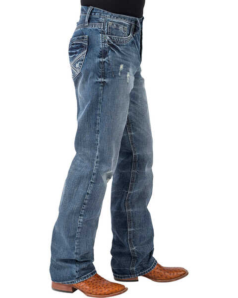 Image #2 - Tin Haul Men's Regular Joe Fit Medium Wash Bootcut Jeans, Indigo, hi-res