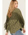 Image #4 - Shyanne Women's Lace Fringe Button Down Shacket, Olive, hi-res