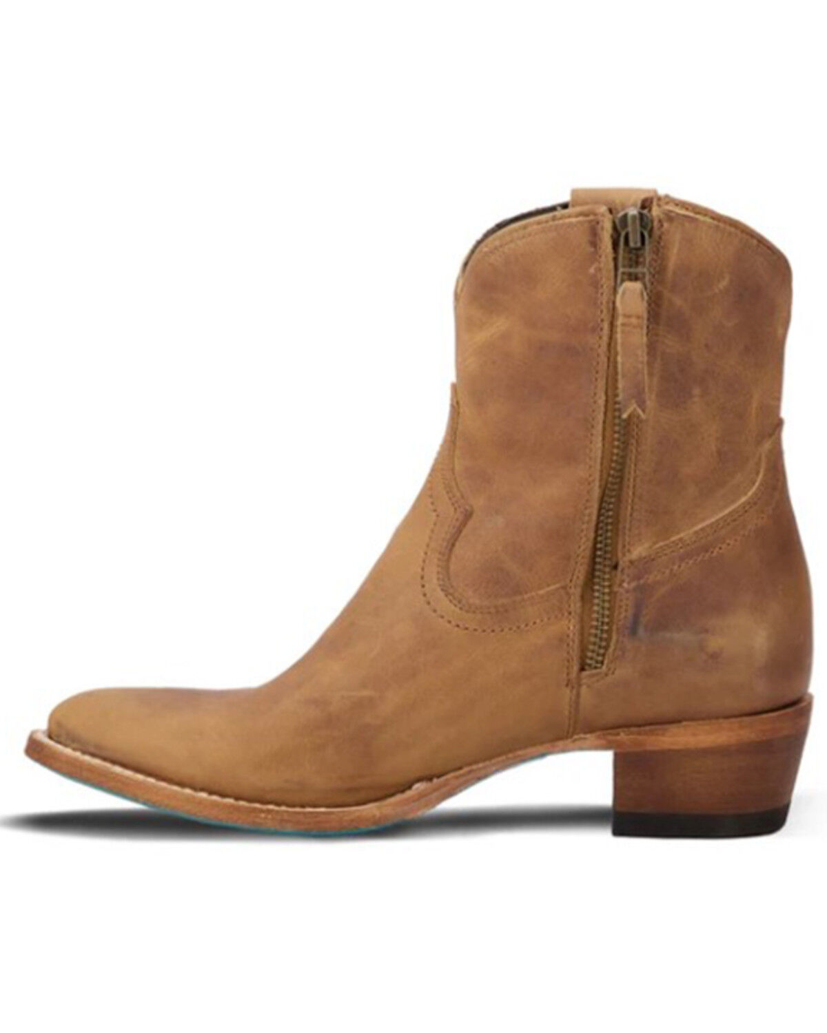 Image #3 - Lane Women's Plain Jane Western Booties - Round Toe, Brown, hi-res