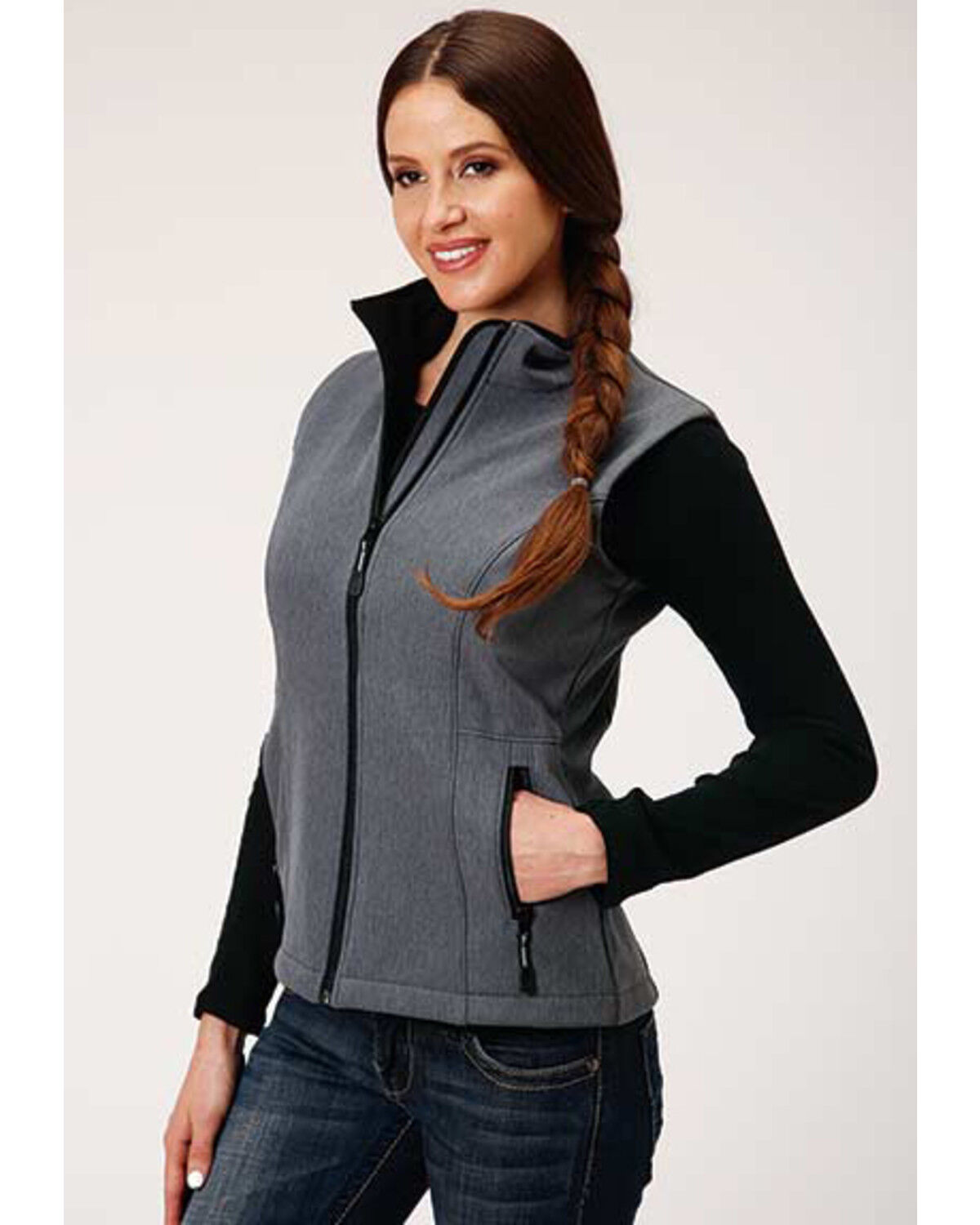 Image #1 - Roper Women's Softshell Fleece Lined Vest - Plus, , hi-res