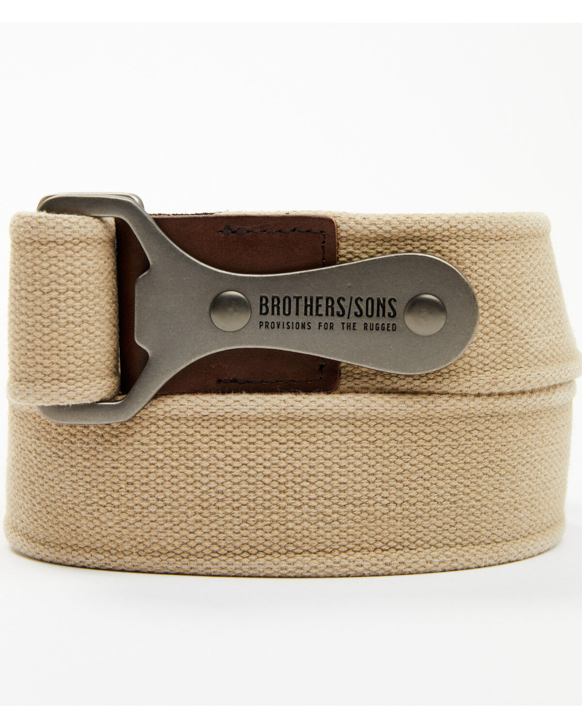 Image #1 - Brothers and Sons Men's Bottle Opener Canvas Belt, Silver, hi-res