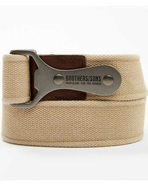 Image #1 - Brothers and Sons Men's Bottle Opener Canvas Belt , Silver, hi-res