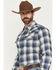 Image #2 - Cody James Men's Rio Bravo Plaid Print Long Sleeve Flannel Shirt, Dark Blue, hi-res
