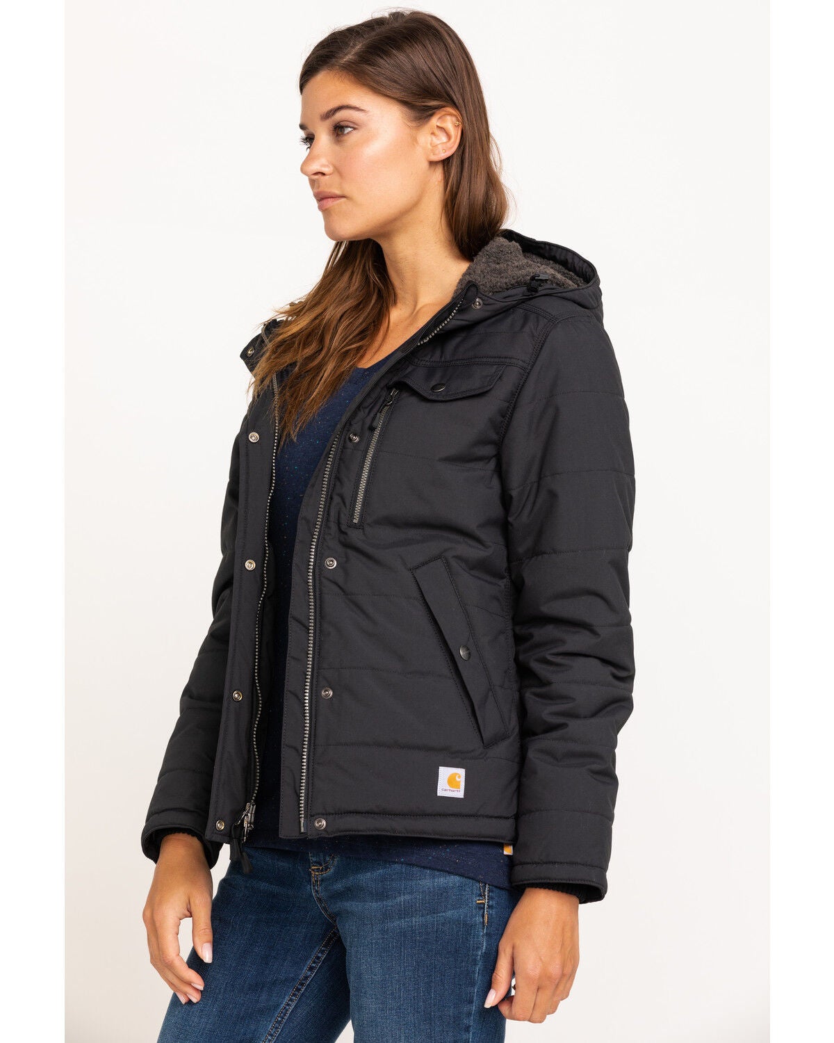 black womens utility jacket