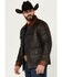Image #2 - Scully Men's Leather Fringe Jacket, Chocolate, hi-res