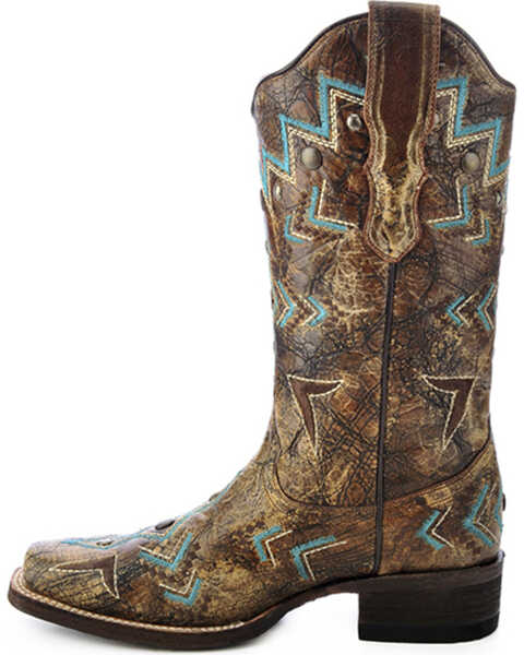 Image #2 - Corral Embroidered Southwest Cowgirl Boots - Square Toe, , hi-res