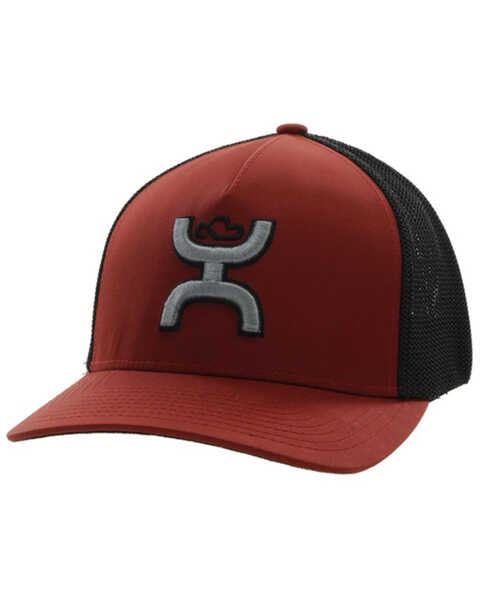 Hooey Men's Coach Logo Embroidered Mesh Back Trucker Cap, Rust Copper, hi-res