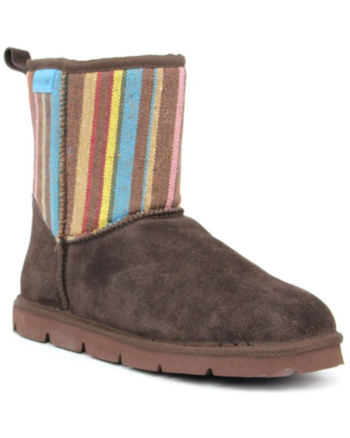 Image #1 - Superlamb Women's Argali Serape 7.5" Suede Leather Pull On Casual Boots - Round Toe, , hi-res