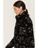 Wrangler Retro Women's Bandana Print Quarter-Zip Sherpa Pullover, Black, hi-res