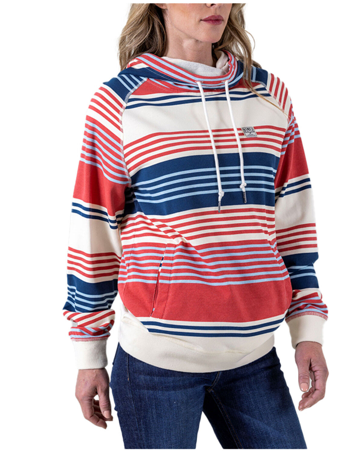 Image #1 - Kimes Ranch Women's Striped Hoodie, Navy, hi-res