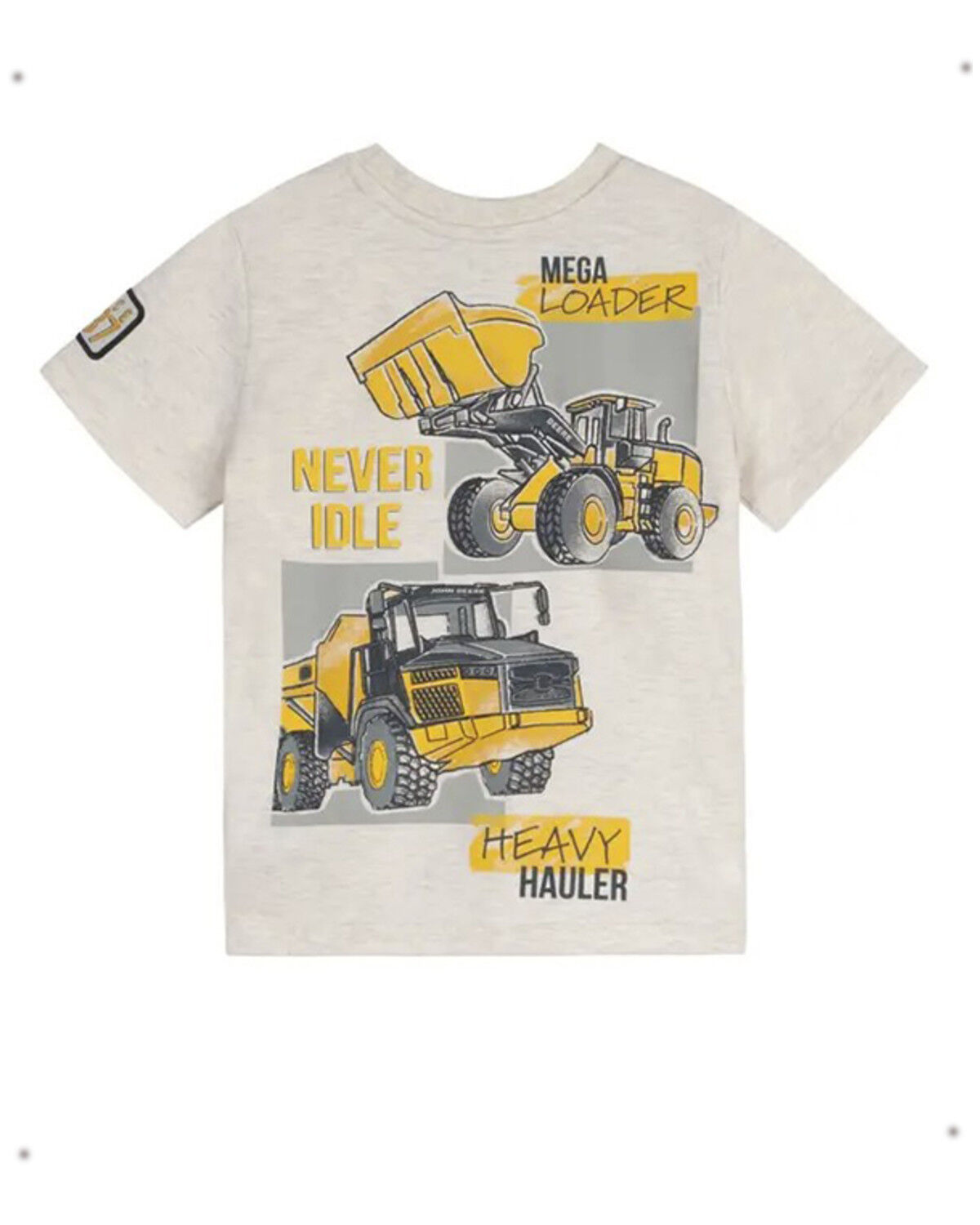 Image #2 - John Deere Little Boys' Mega Construction Short Sleeve Graphic T-Shirt, Cream, hi-res