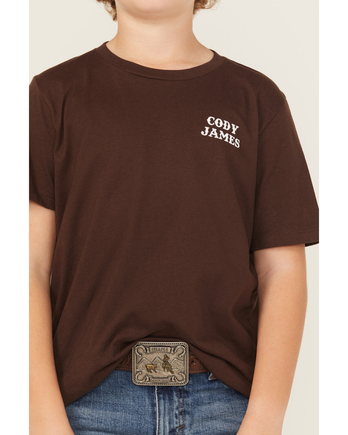 Image #3 - Cody James Boys' Southwestern Skull Short Sleeve Graphic T-Shirt, Dark Brown, hi-res