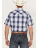 Image #4 - Wrangler Men's Plaid Print Short Sleeve Snap Western Shirt, Blue, hi-res