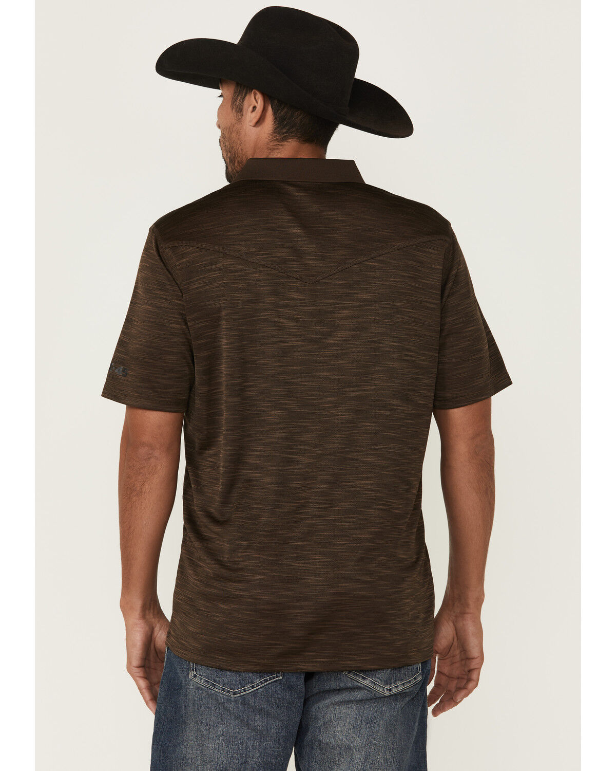 Image #4 - RANK 45® Men's Heeler Short Sleeve Button-Down Polo Shirt, Dark Brown, hi-res