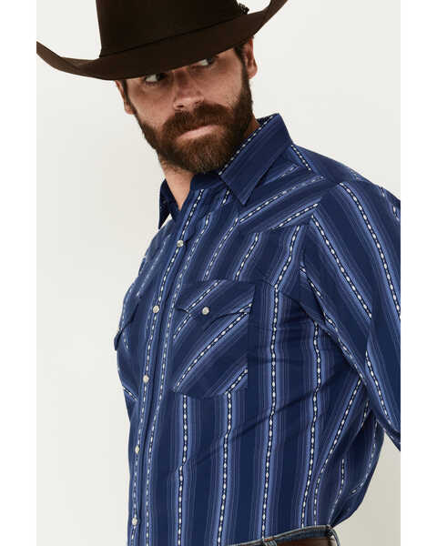 Image #2 - Ely Walker Men's Southwestern Striped Print Long Sleeve Pearl Snap Western Shirt - Big, , hi-res