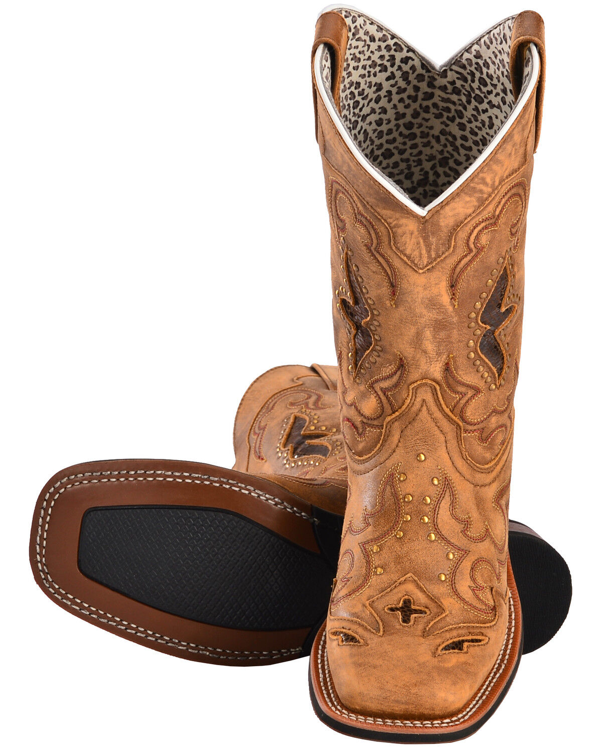 Image #2 - Laredo Women's Spellbound Western Performance Boots - Broad Square Toe, Tan, hi-res