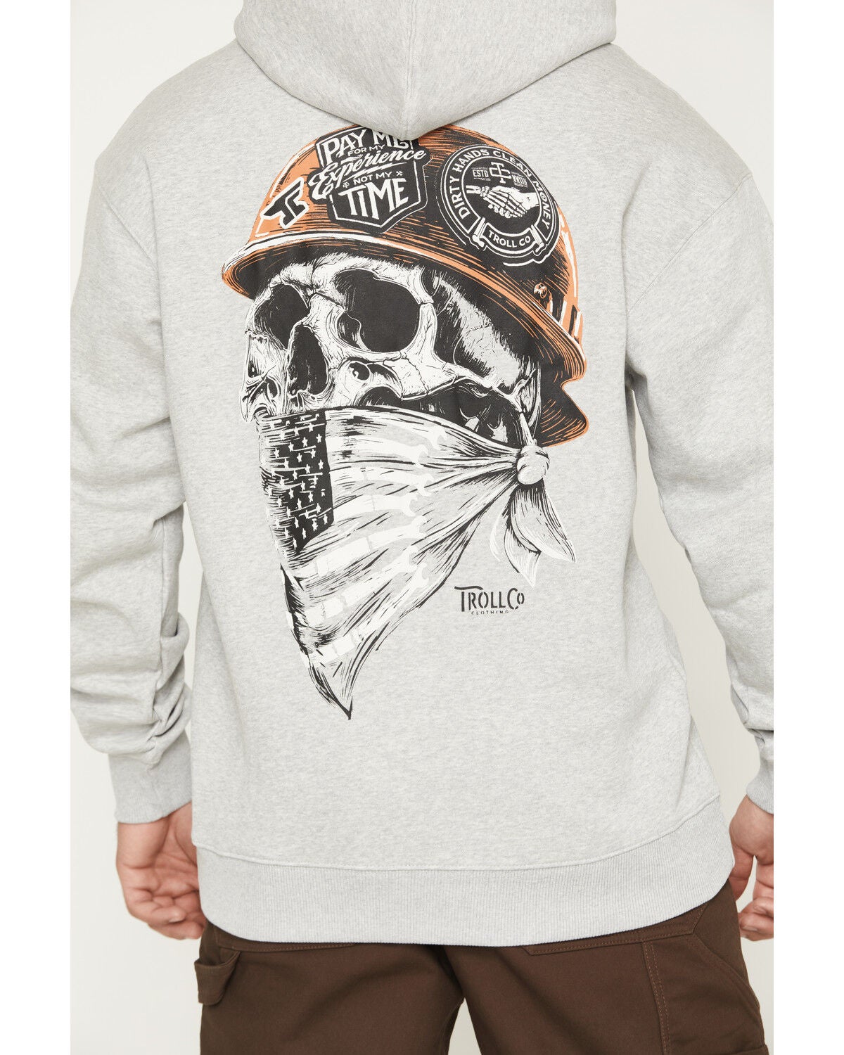 Image #4 - Troll Co Men's Headstrong Hooded Sweatshirt, Heather Grey, hi-res
