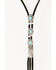 Image #2 - Shyanne Women's Leather Layered Turquoise Beaded & Silver Concho Fringe Charm Necklace, Silver, hi-res