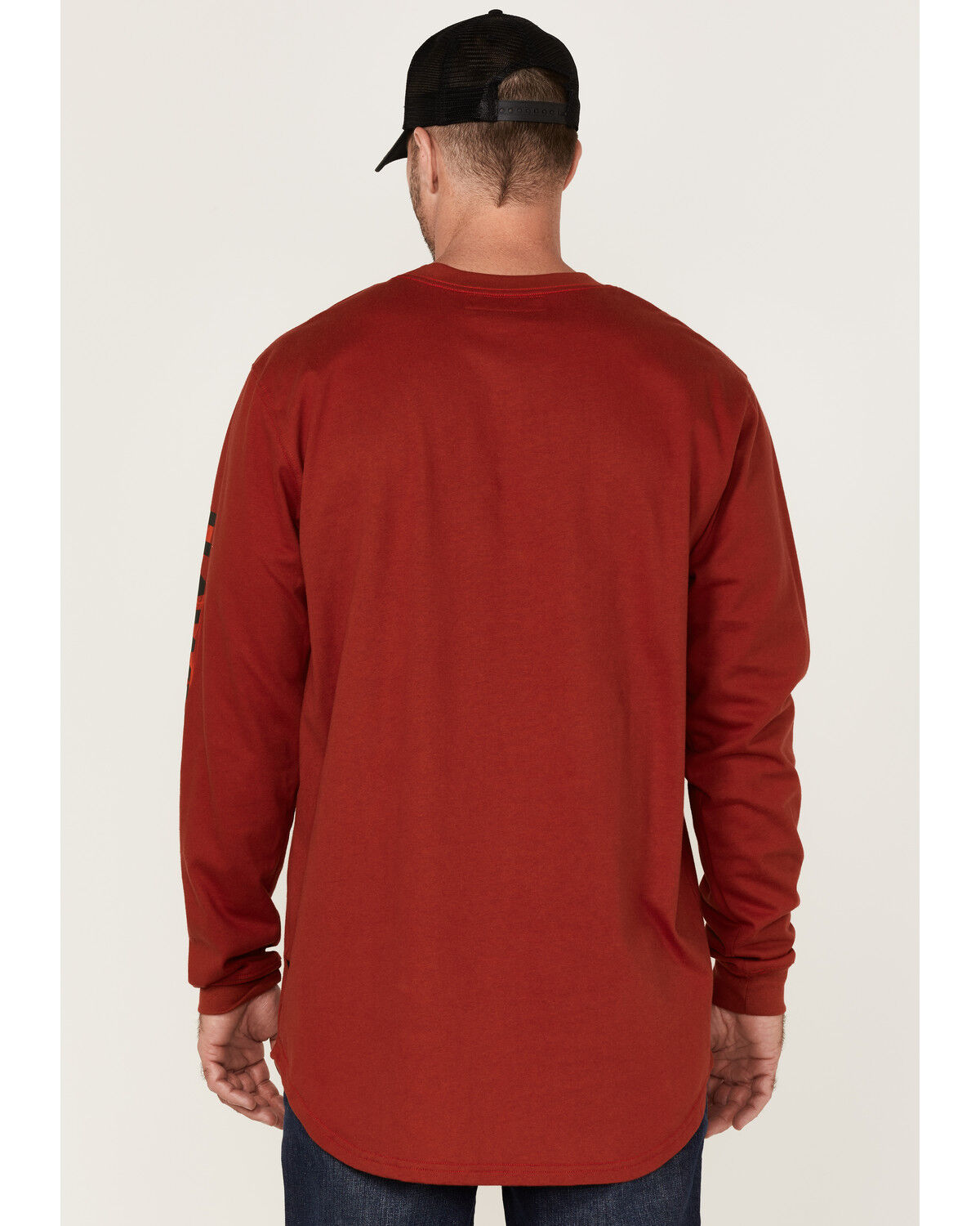 Image #4 - Hawx Men's FR Flame Graphic Long Sleeve Work T-Shirt, Dark Red, hi-res