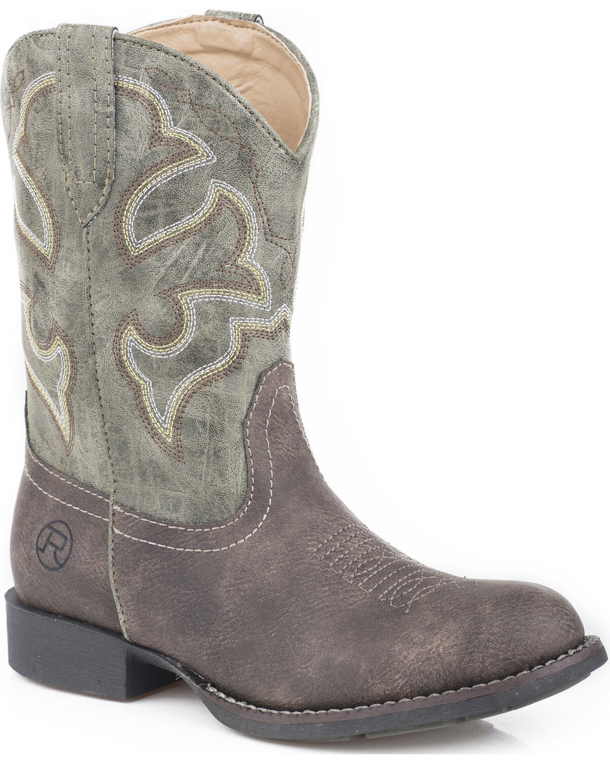 Roper Boys' Classic Western Boots - Round Toe, Brown, hi-res