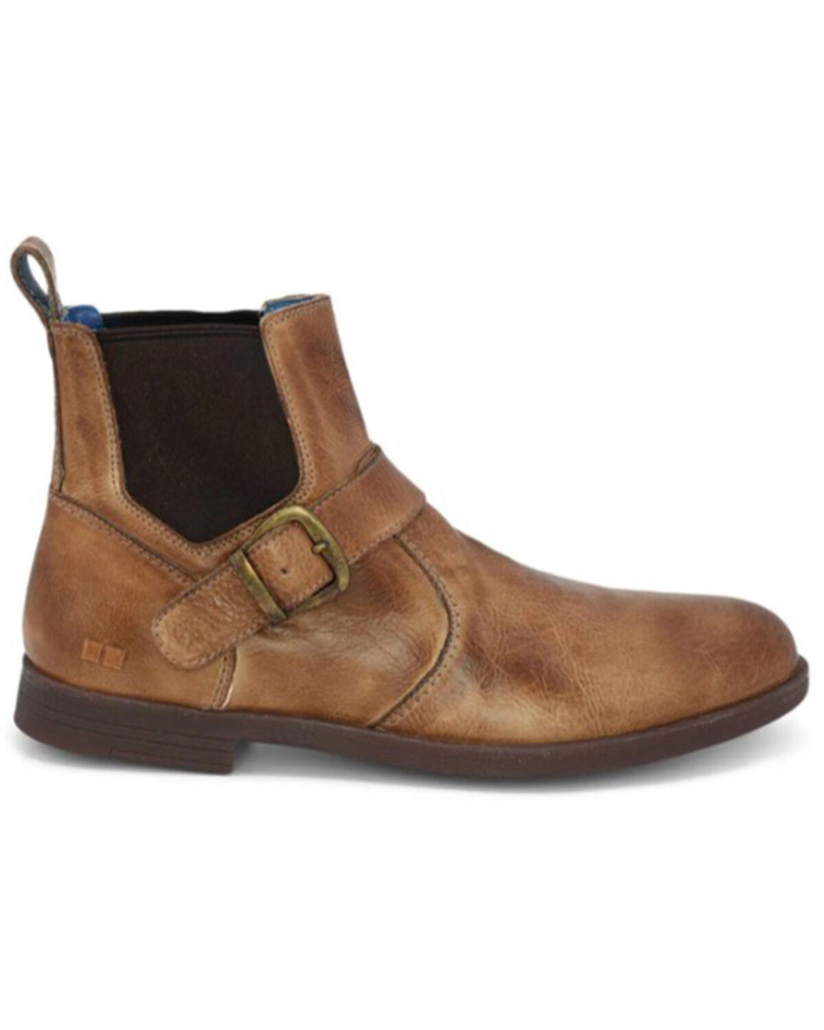 Image #2 - Evolutions Men's Michelangelo Side Buckle Chelsea Boots - Round Toe, Brown, hi-res