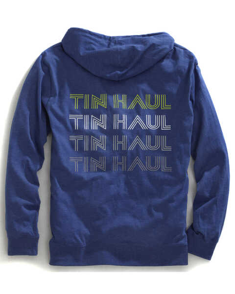 Image #2 - Tin Haul Men's Retro Screen Print Zip-Up Hooded Jacket, Blue, hi-res