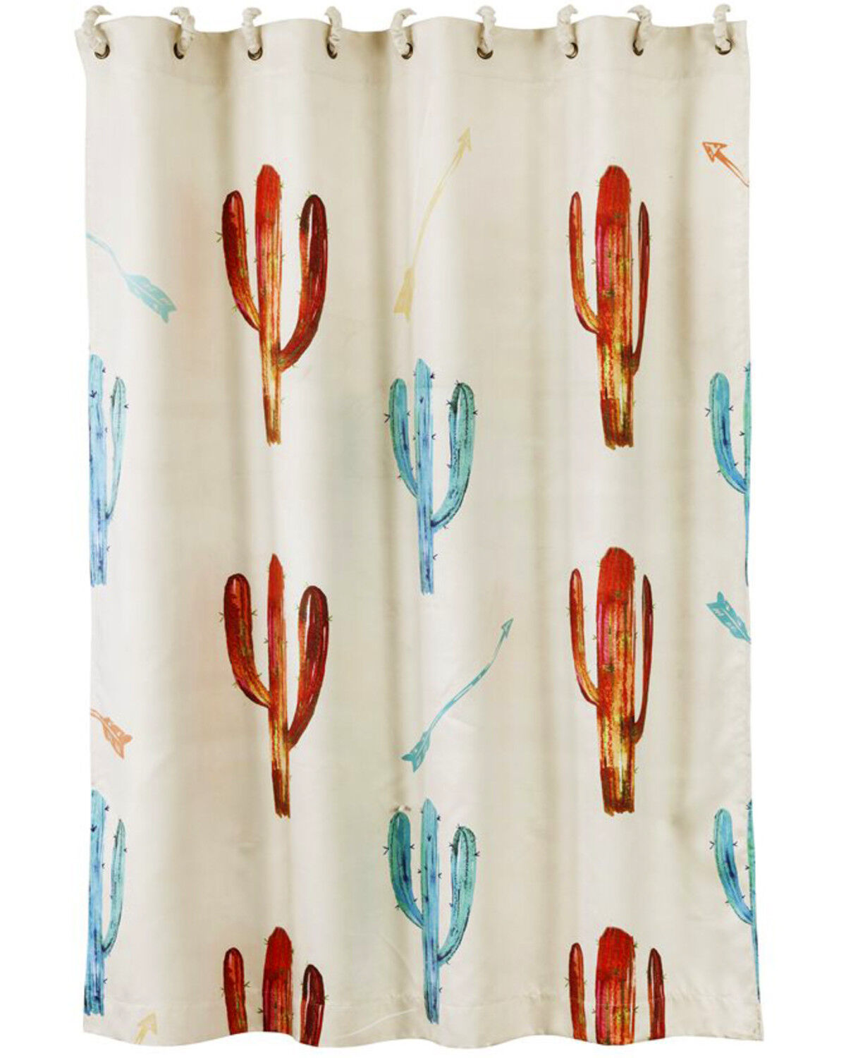 Image #1 - HiEnd Accents Cream Printed Cactus Shower Curtain, Cream, hi-res