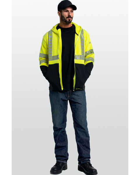 Image #6 - Ariat Men's FR Hi-Vis Full Zip Work Hoodie - Tall , Bright Yellow, hi-res