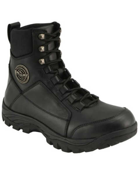 Image #1 - Milwaukee Leather Men's Lace-Up Tactical Boots Round Toe - Extended Sizes, Black, hi-res