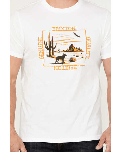 Image #3 - Brixton Men's Prescott Desert Short Sleeve Graphic T-Shirt , Charcoal, hi-res