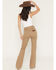 Image #3 - Wrangler Retro Women's Emersyn Bailey High Rise Trouser Stretch Denim Jeans, Tan, hi-res