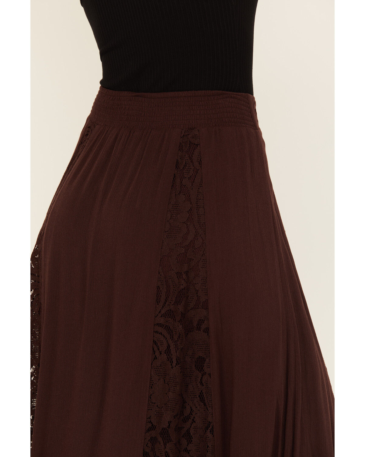 Image #4 - Shyanne Women's Lace Inset Maxi Skirt, Chocolate, hi-res