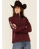 Image #1 - Ariat Women's Wine New Team Logo Zip-Front Softshell Jacket , , hi-res