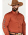 Image #3 - Ariat Men's Team Embroidered Logo Twill Classic Fit Long Sleeve Button Down Western Shirt - Tall, Dark Orange, hi-res