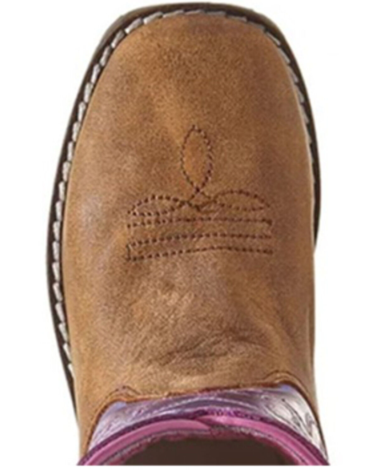 Image #3 - Smoky Mountain Toddler Girls' Autry Western Boots - Broad Square Toe, Purple, hi-res
