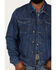 Wrangler Men's Blanket-Lined Solid Denim Jacket, Blue, hi-res
