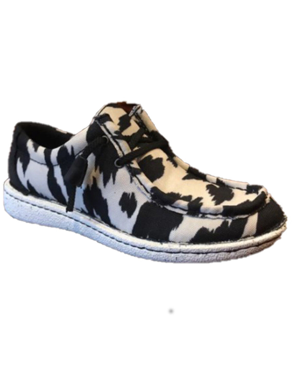 Image #1 - Justin Women's Hazer Print Casual Shoe - Round Moc Toe, Black/white, hi-res