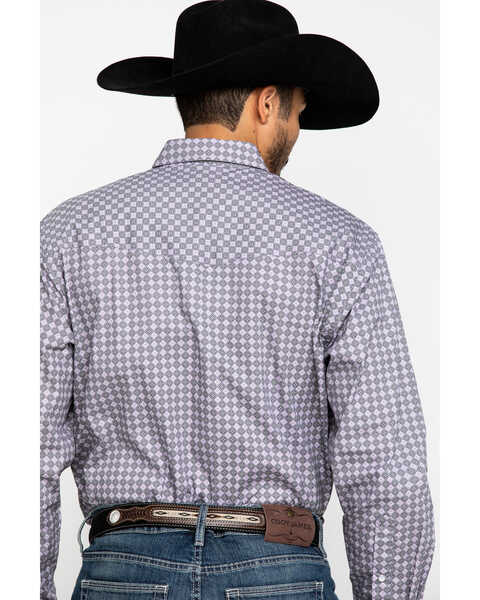 Image #5 - Resistol Men's Gray Clewiston Geo Print Long Sleeve Western Shirt , Grey, hi-res