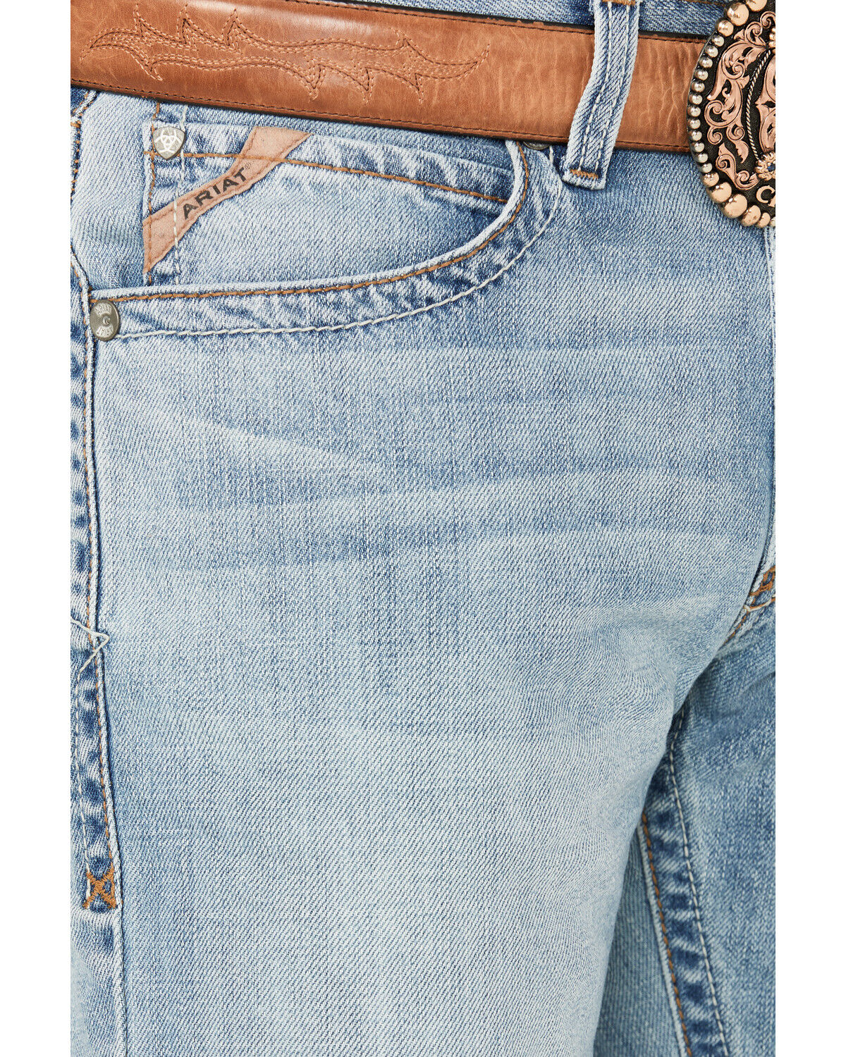 Image #2 - Ariat Men's M4 Cruz Austin Light Wash Relaxed Straight Rigid Jeans - Big, , hi-res