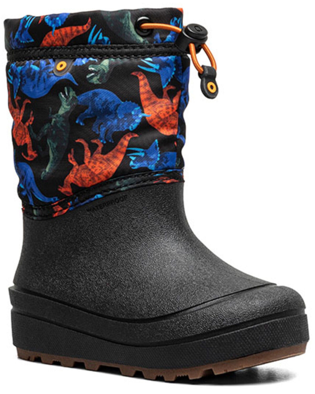 Bogs Boys' Snow Shell Real Dino Waterproof Winter Boots - Round Toe, Black, hi-res