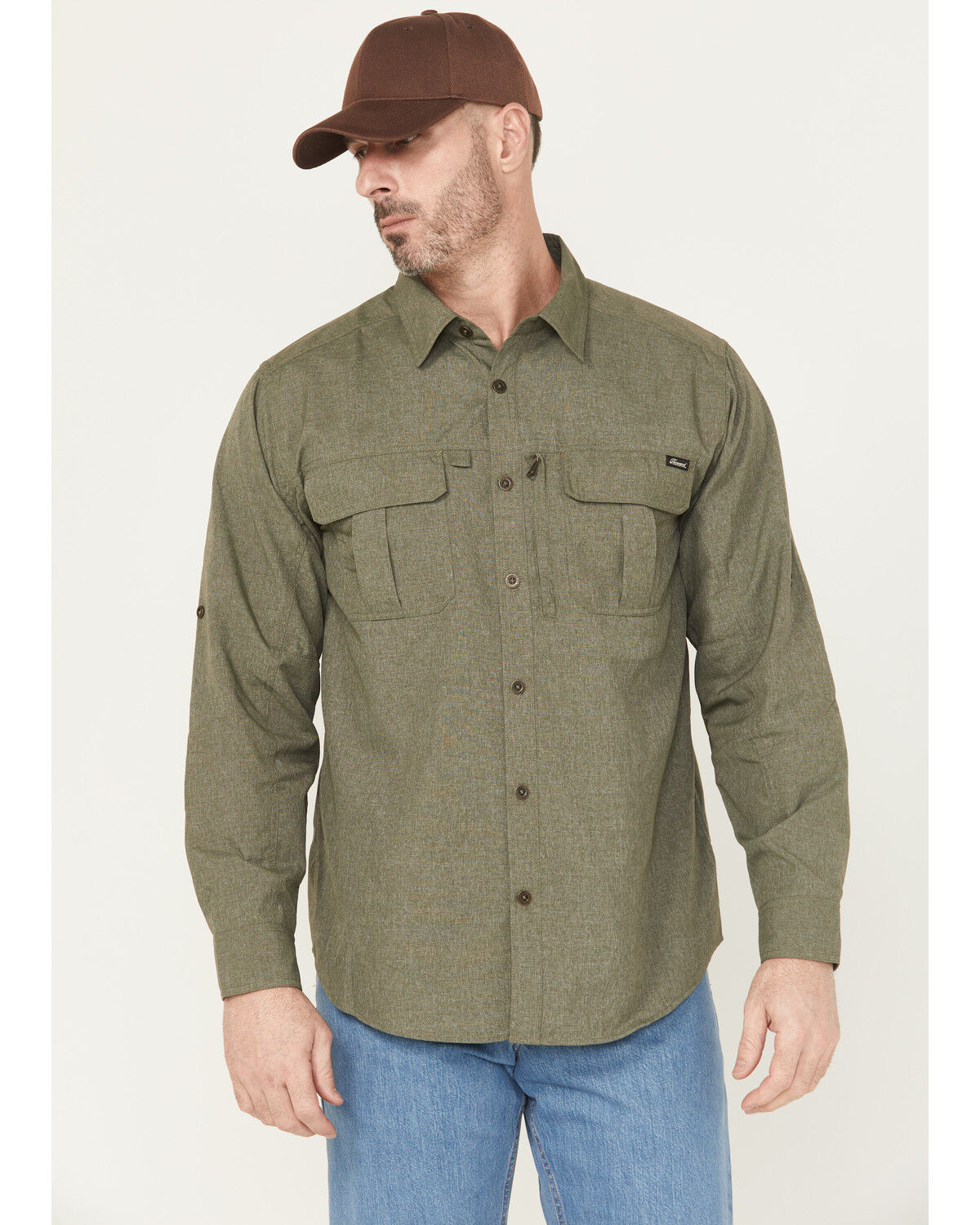 Image #1 - Thorogood Men's Convertible Long Sleeve Work Shirt, Grey, hi-res